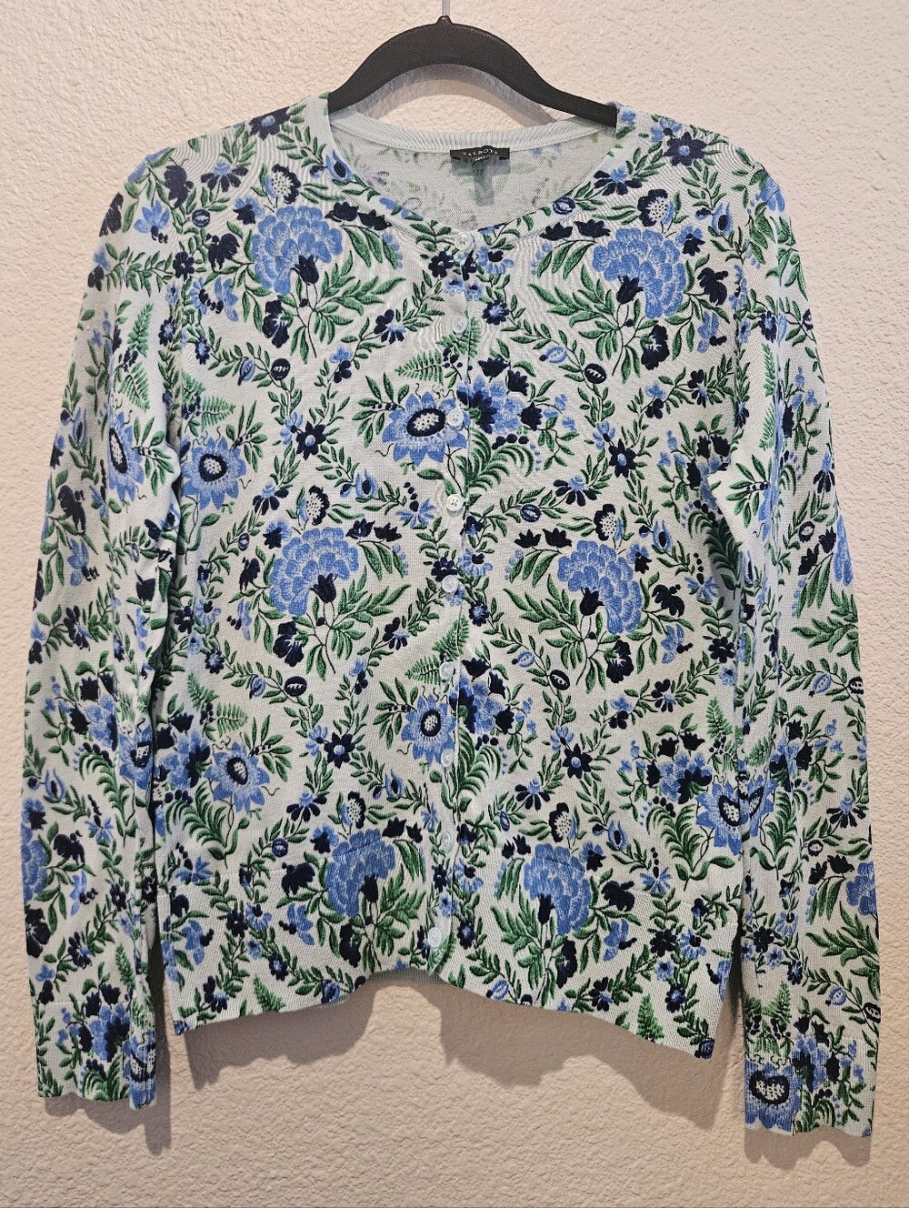 Talbots Floral Button Up Cardigan Size M